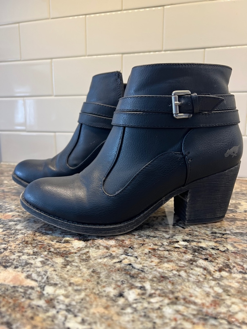 Rocket Dog Women's Black Ankle Booties with Buckle Strap
